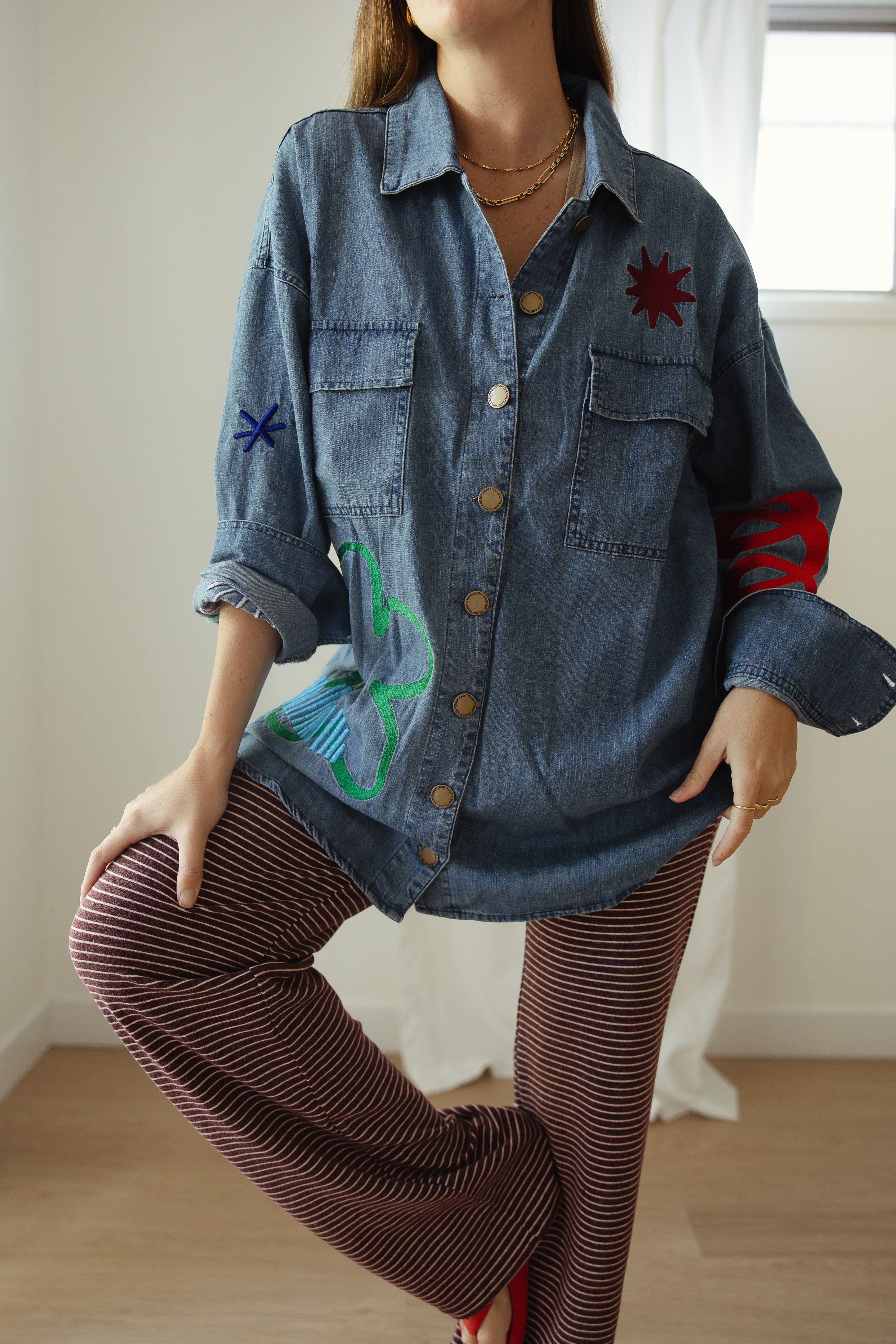 Rae Stripe Pants - Plum