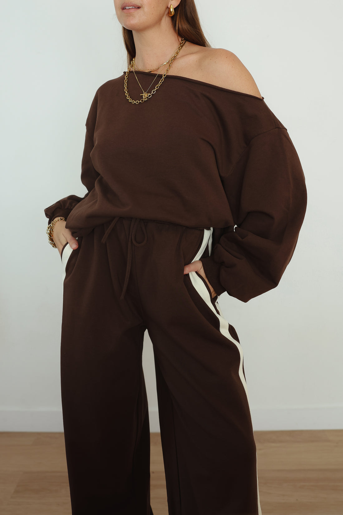 Noah Long Sleeve Top - Brown