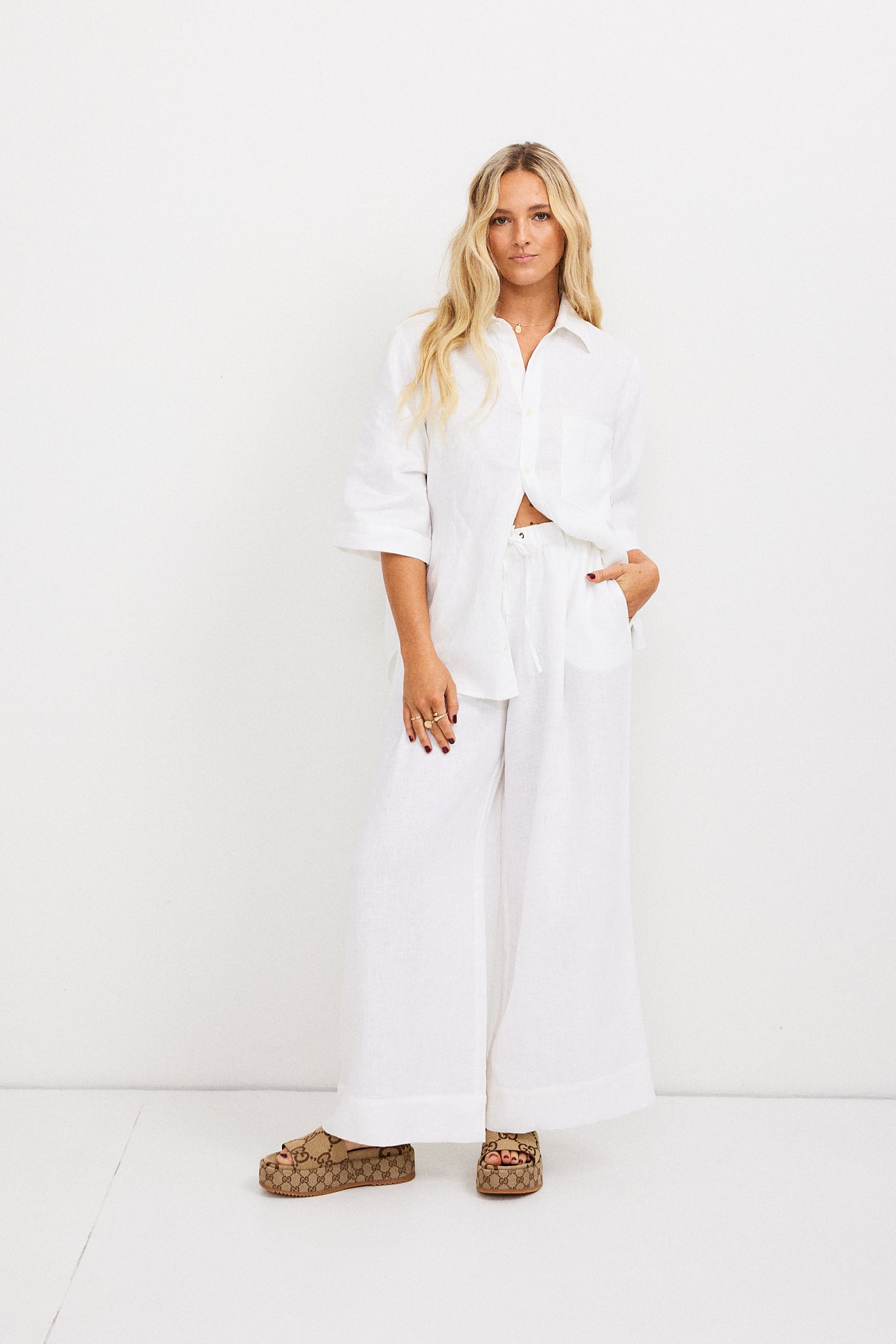 Rahni Linen Pants - White