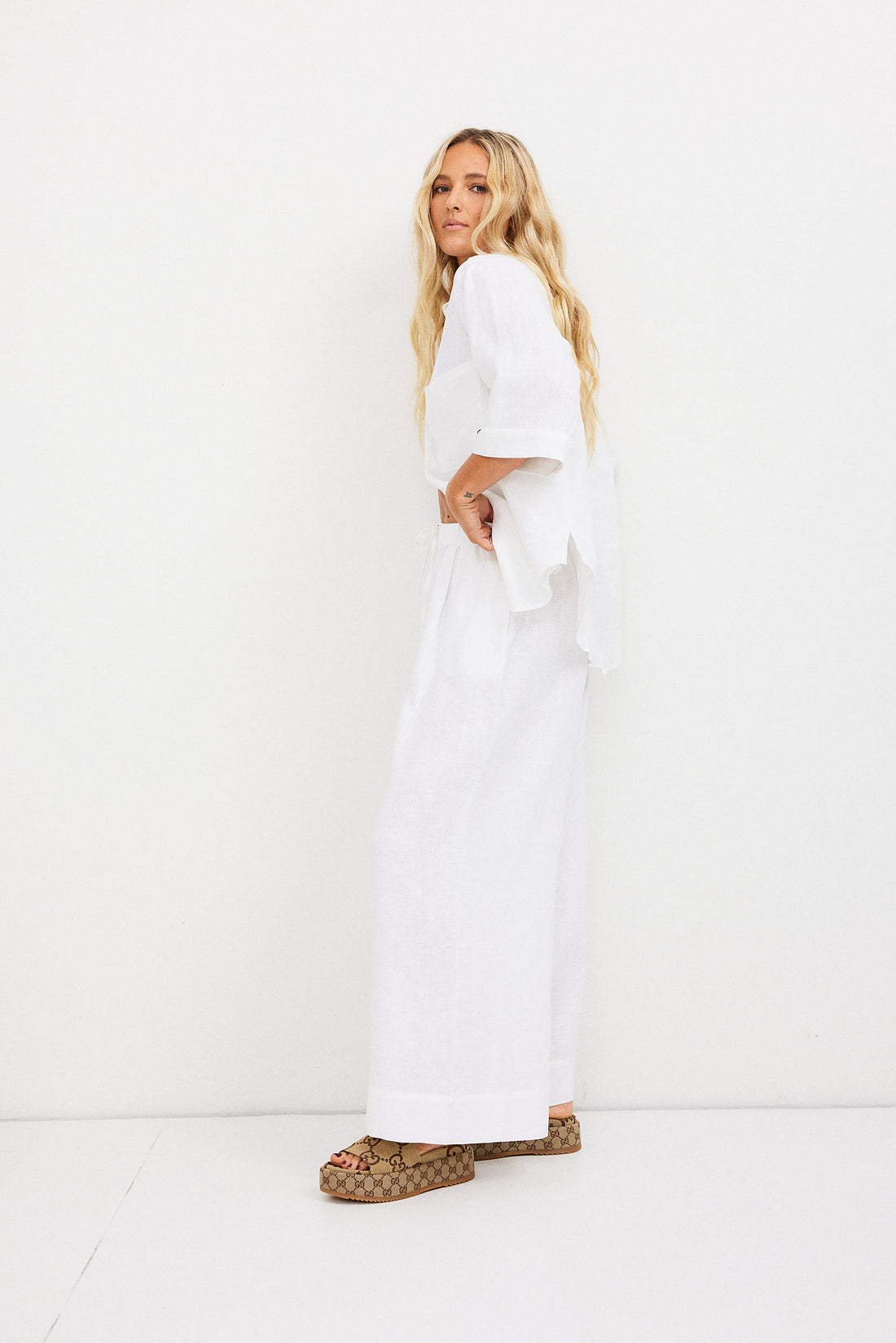 Rahni Linen Pants - White