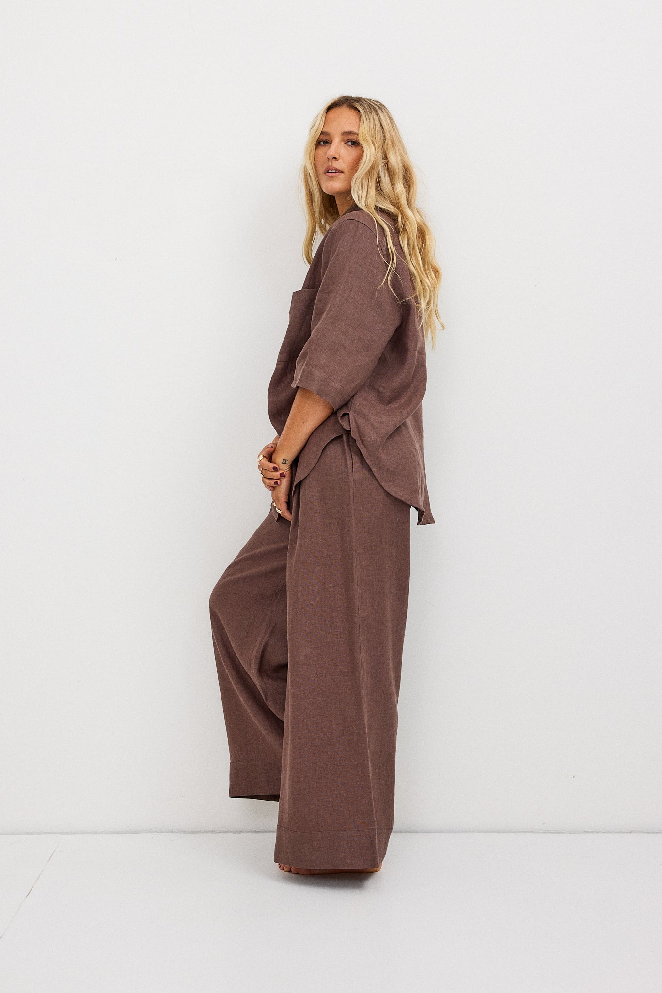Rahni Linen Pants - Brown
