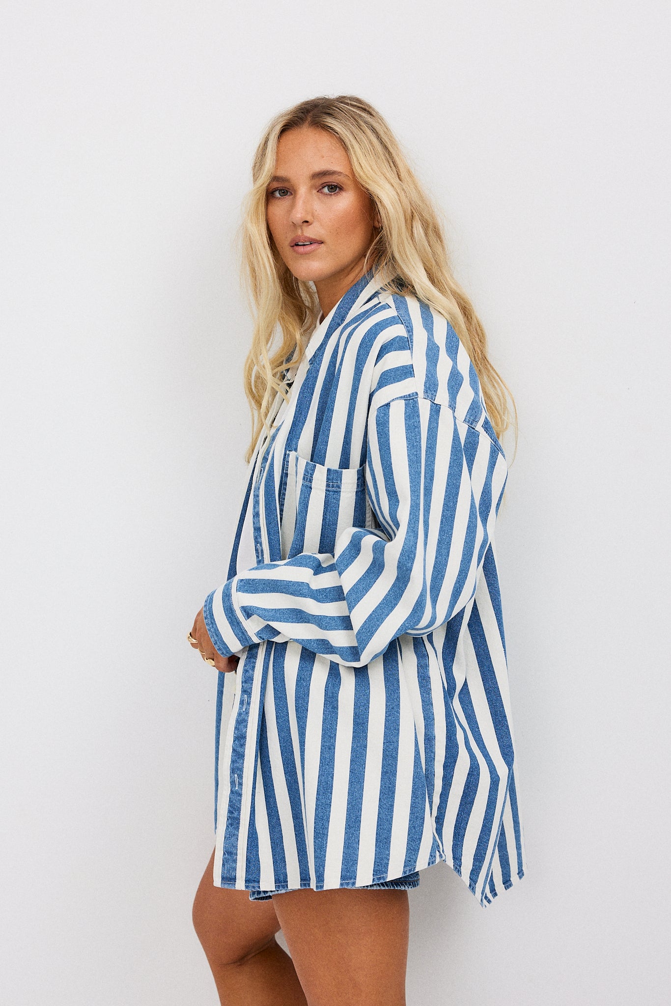 Sid Shirt - Stripe Denim
