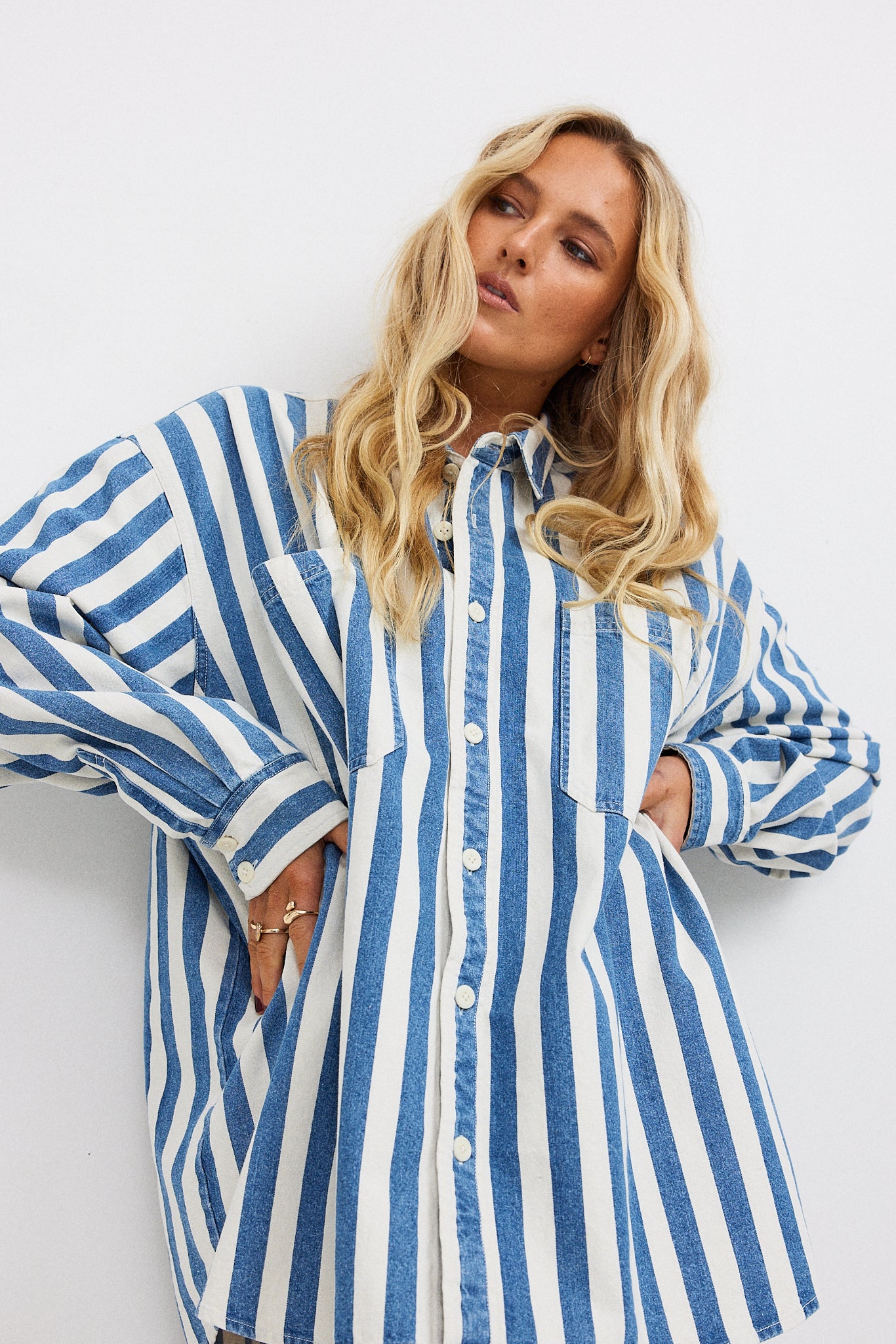 Sid Shirt - Stripe Denim