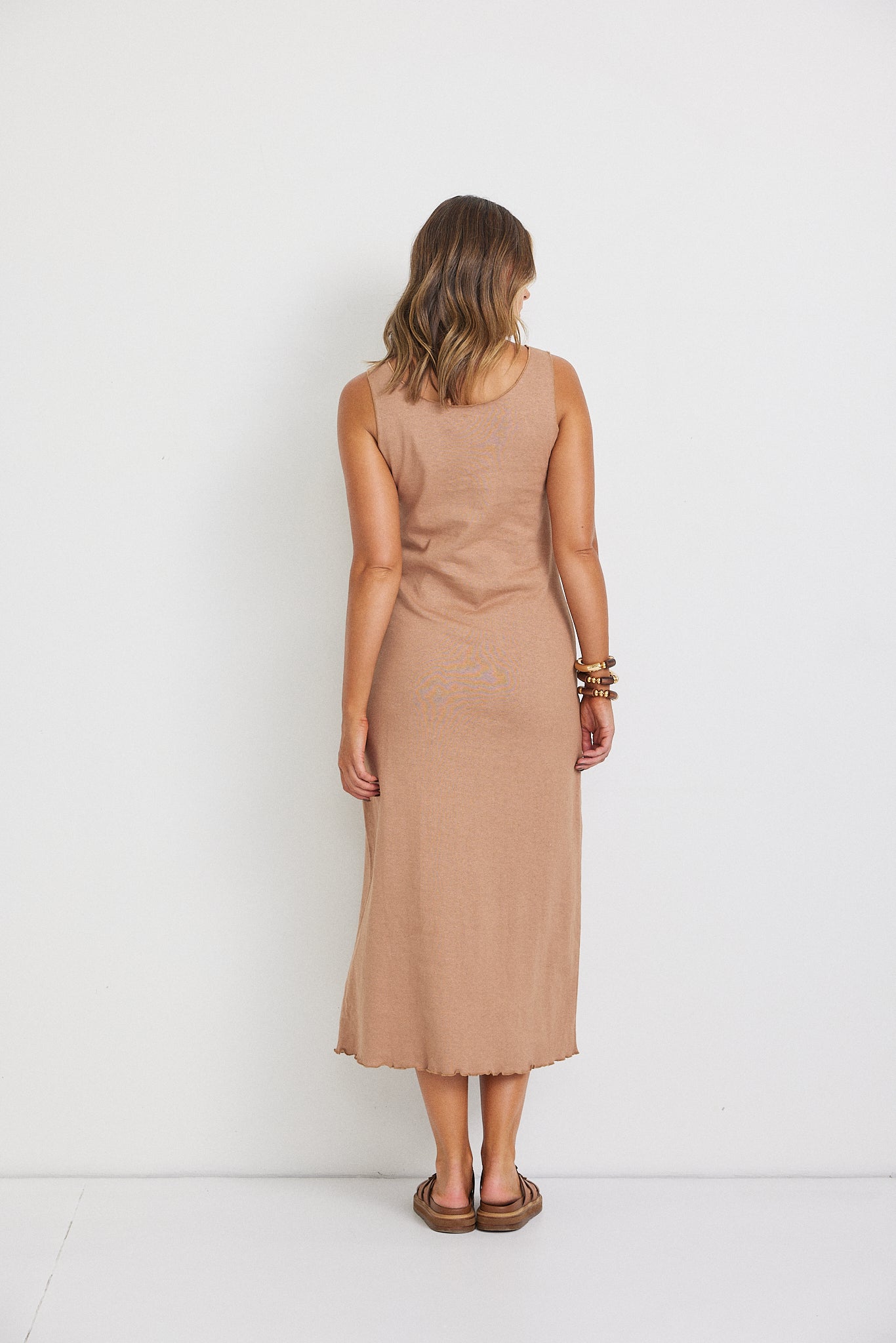 Ivy Midi Dress - Brown