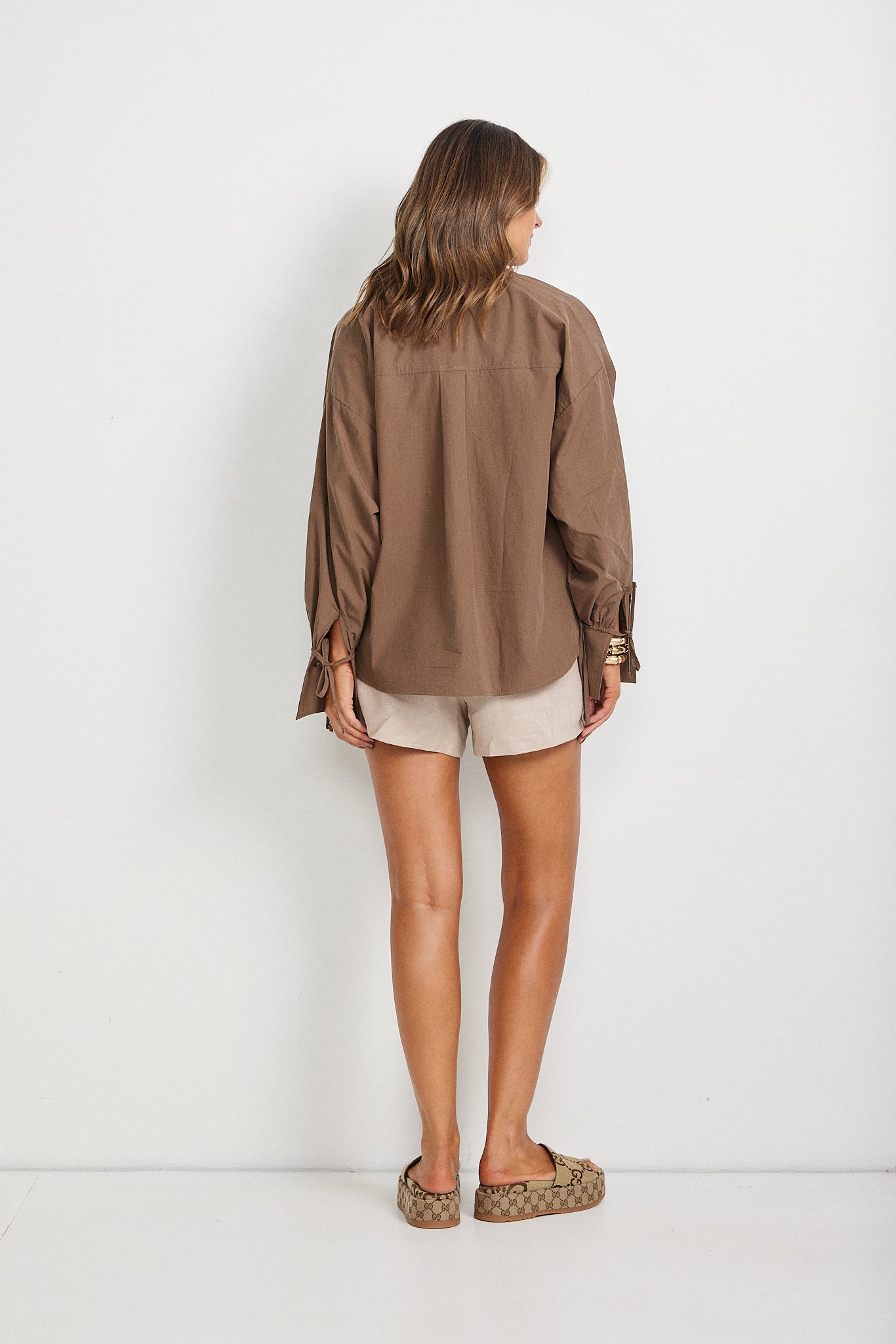 Ryan Relaxed Button Up Shirt - Brown
