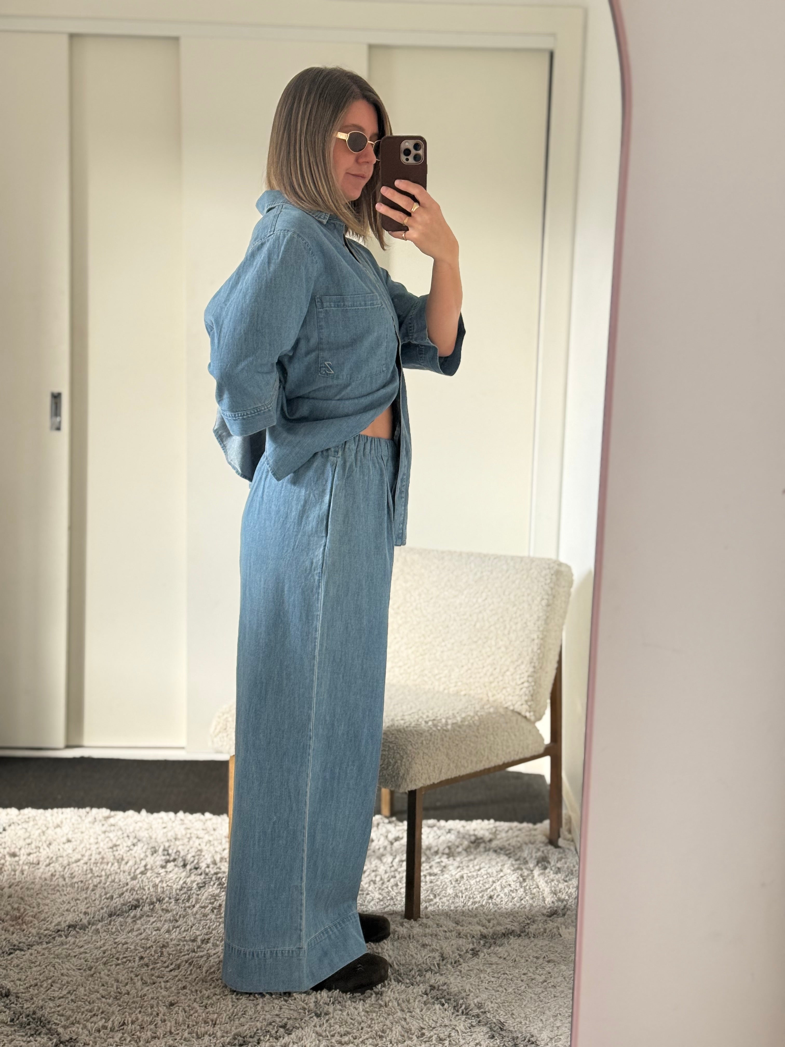 Rahni Cotton Pants - Soft Denim