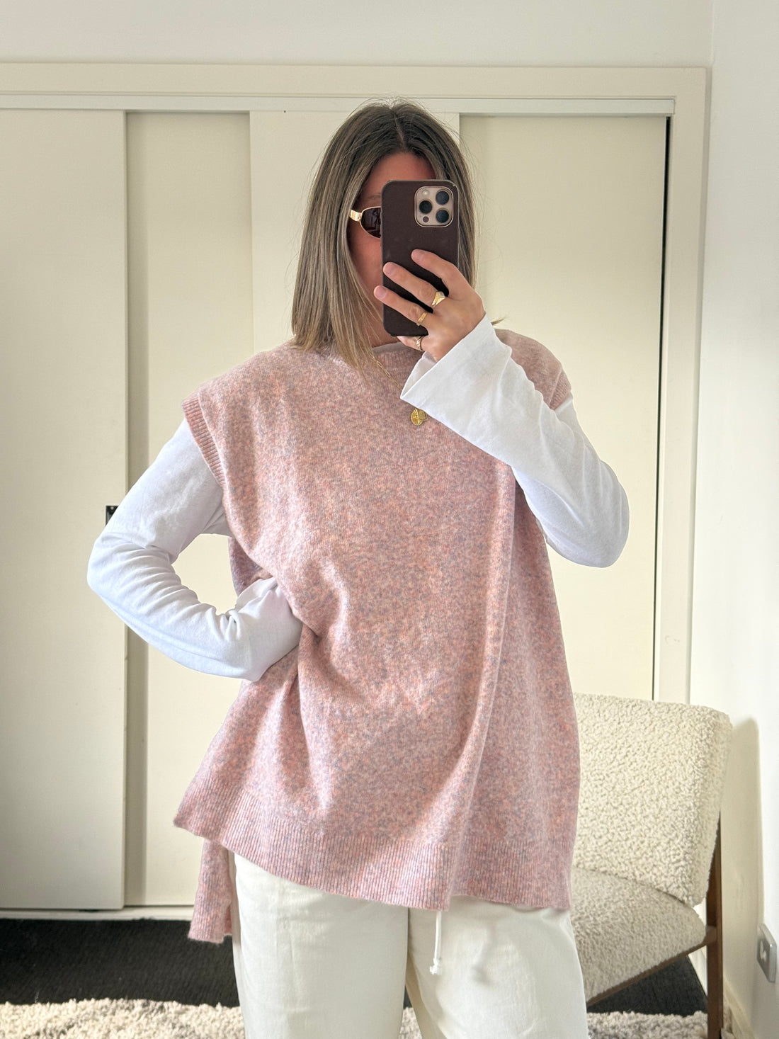 Harry Knit Vest - Pink Multi