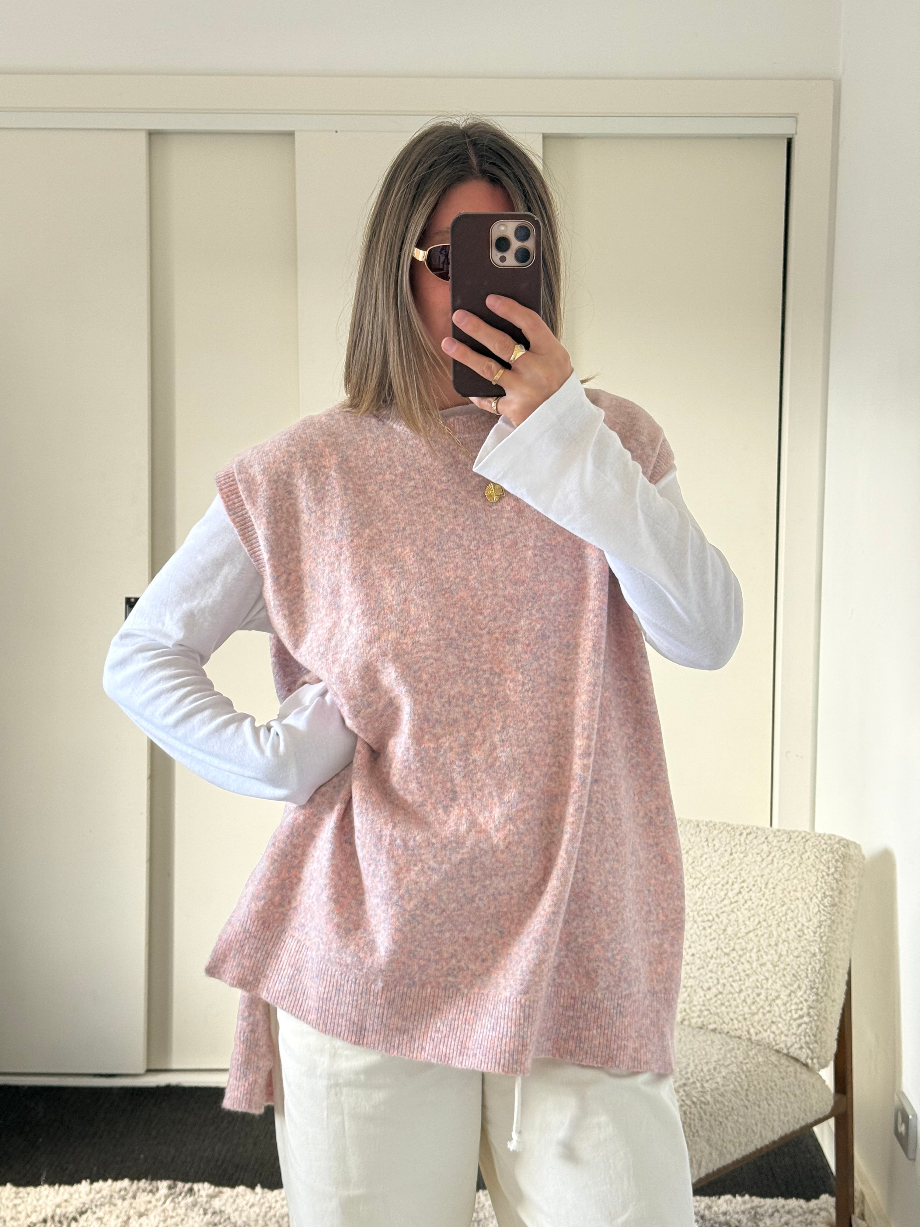 Harry Knit Vest - Pink Multi
