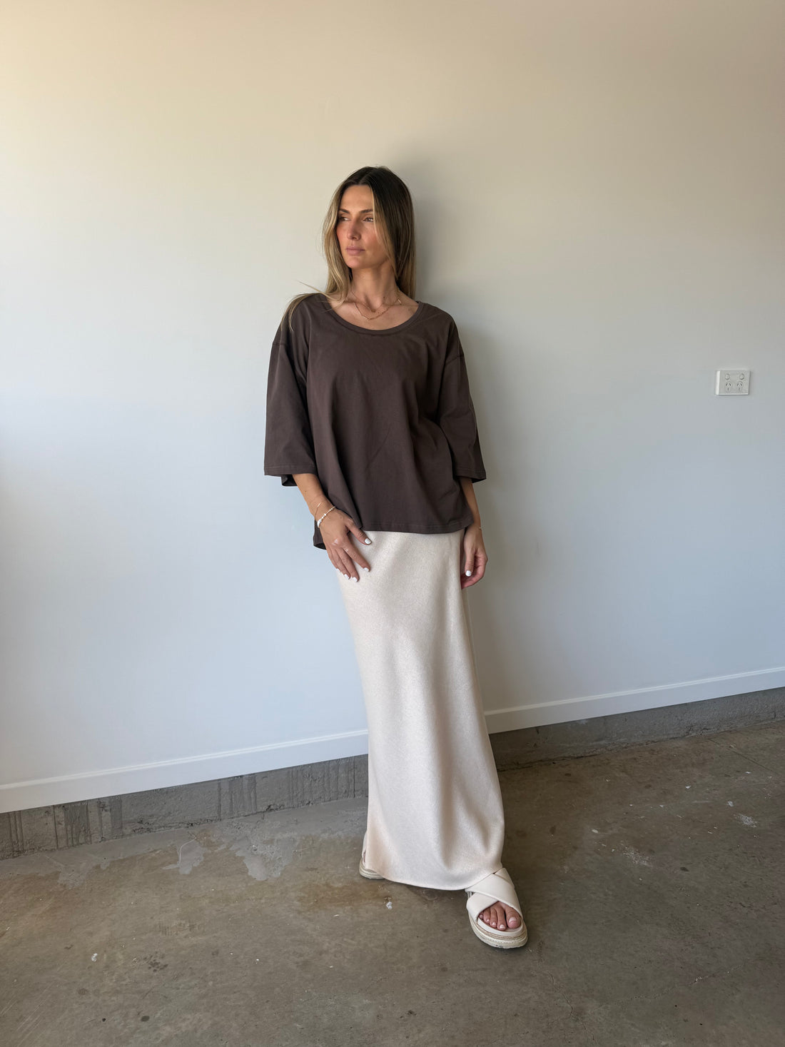 Theo Boxy Tee - Brown