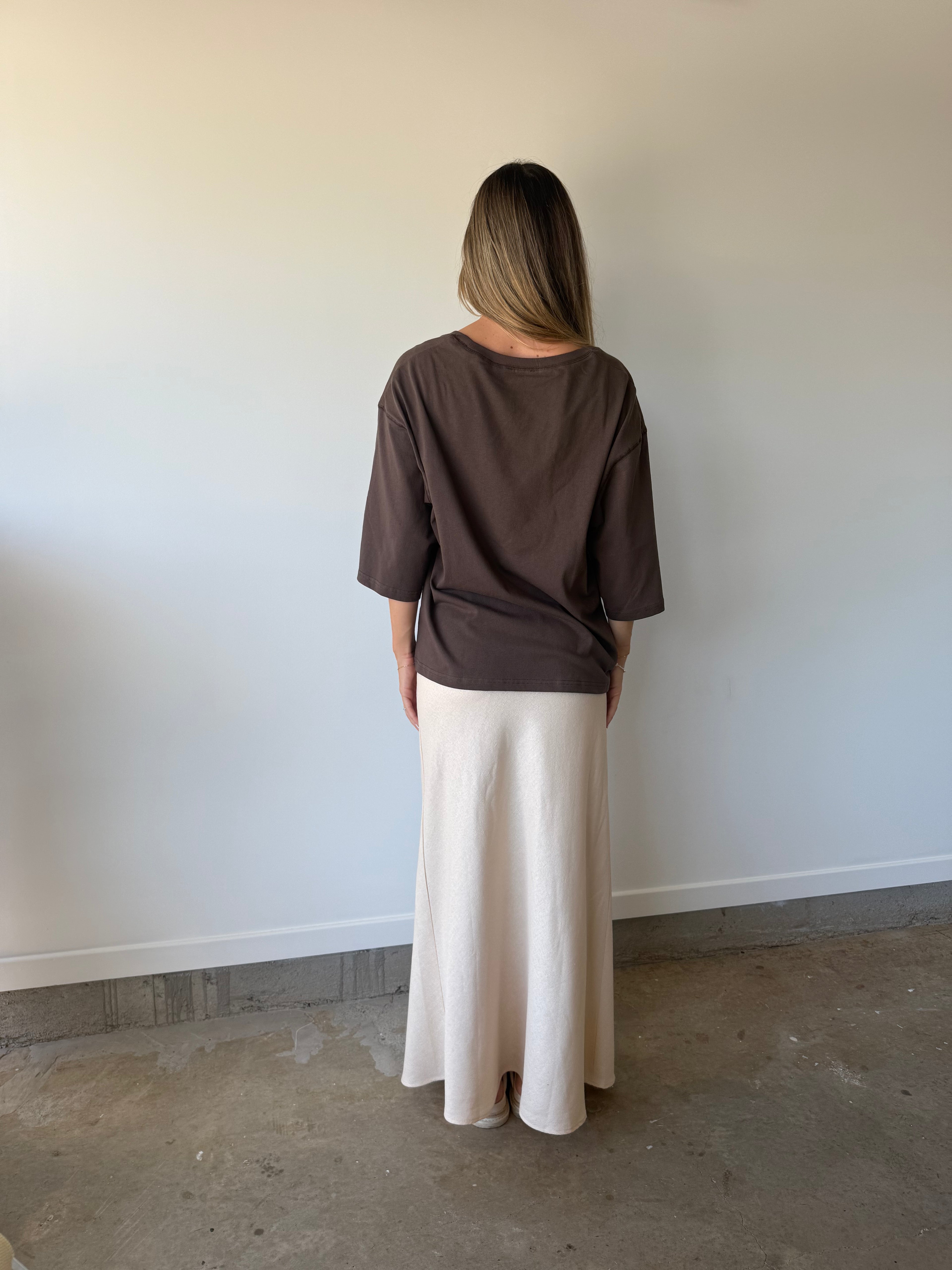 Em Bias Maxi Linen Blend Skirt - Beige