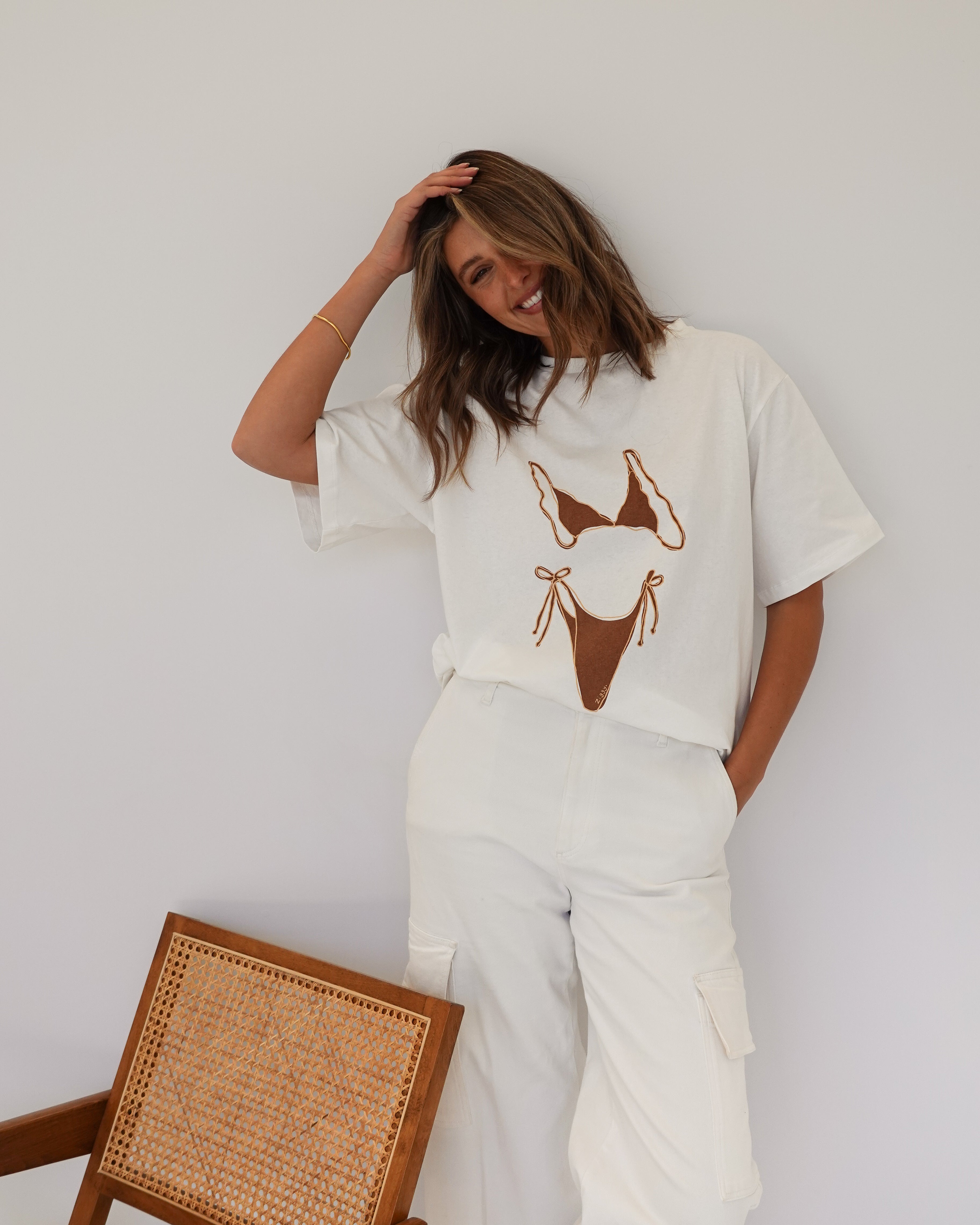 Bikini Oversized Tee - Brown