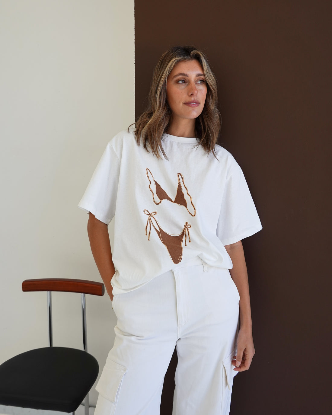 Bikini Oversized Tee - Brown