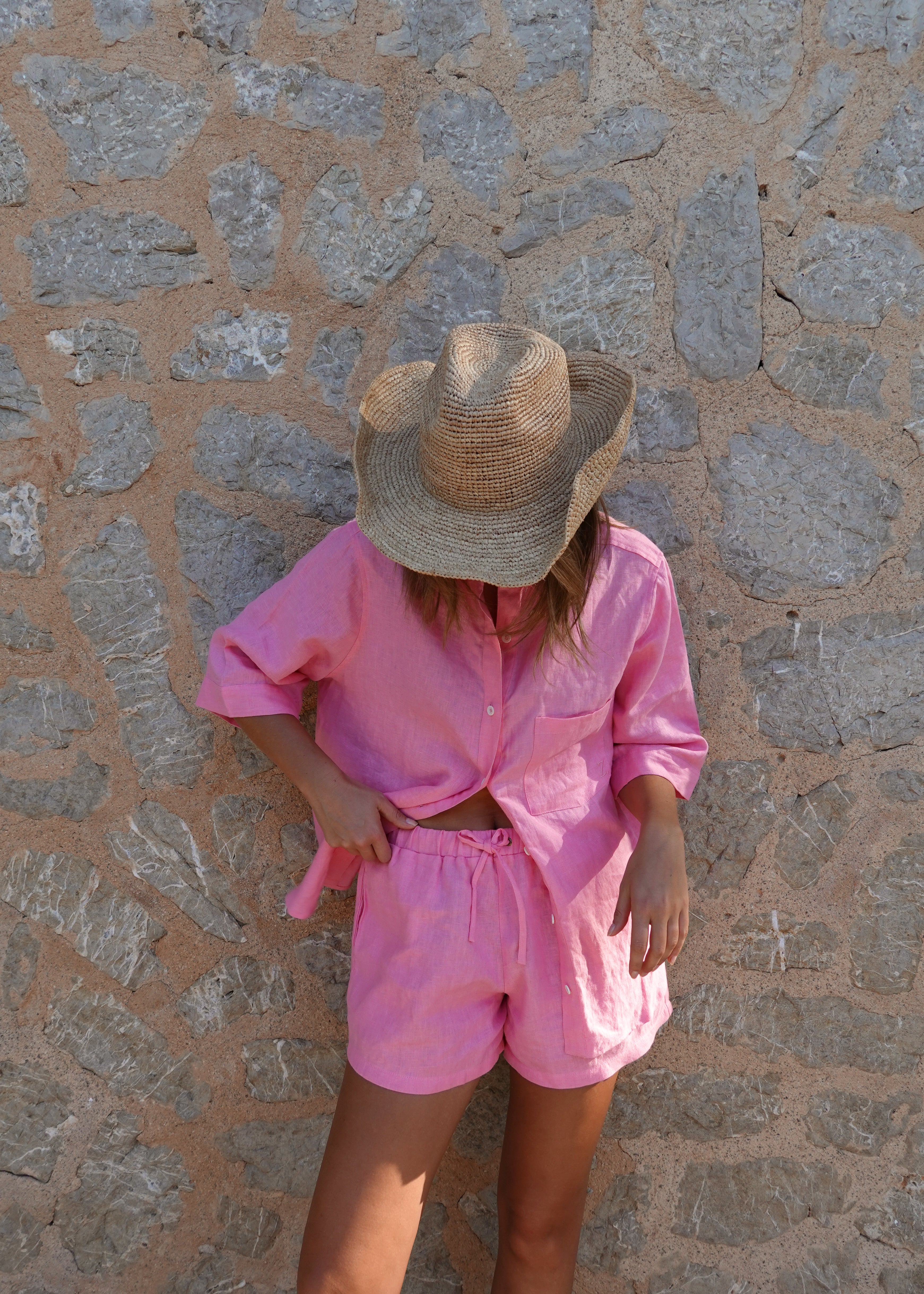 Rahni Linen Shorts - Pink
