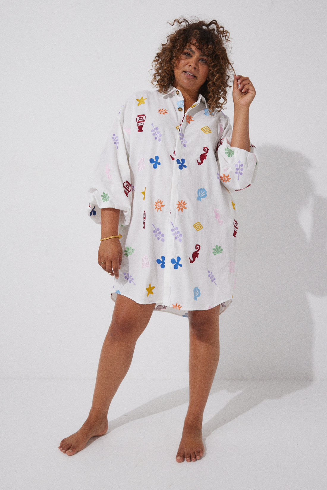 Myer Smock - Embroidered - White