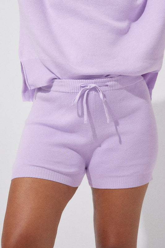 Luna Knit Shorts - Lilac