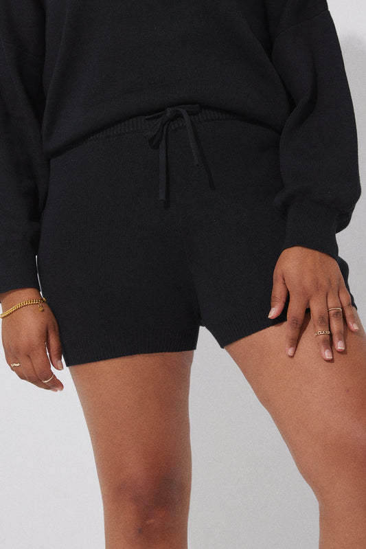 Luna Knit Shorts - Black