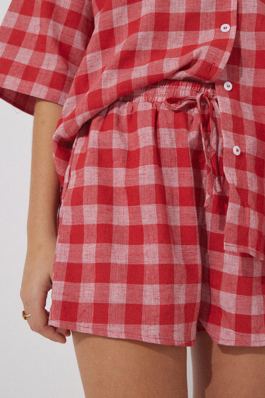 Willa Shorts - Red Gingham