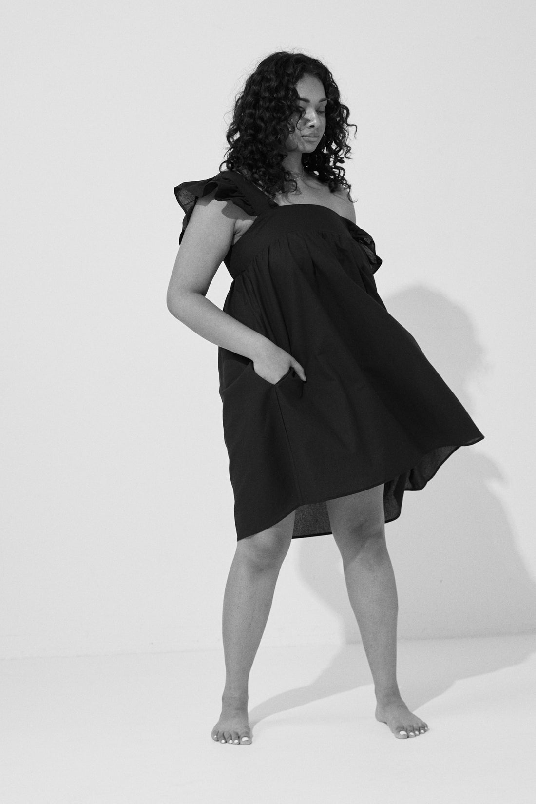 Eos Frill Mini Dress - Midnight