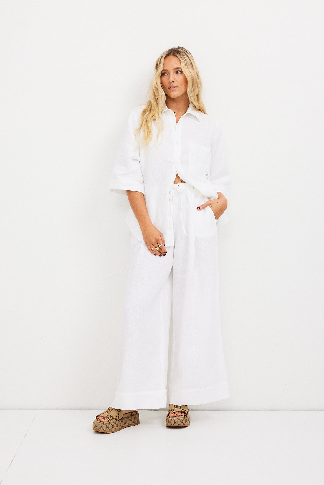 Rahni Linen Pants - White