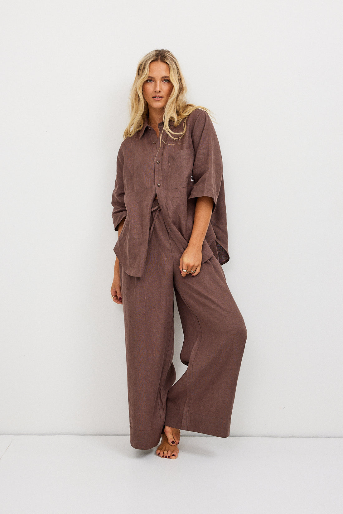 Rahni Linen Pants - Brown