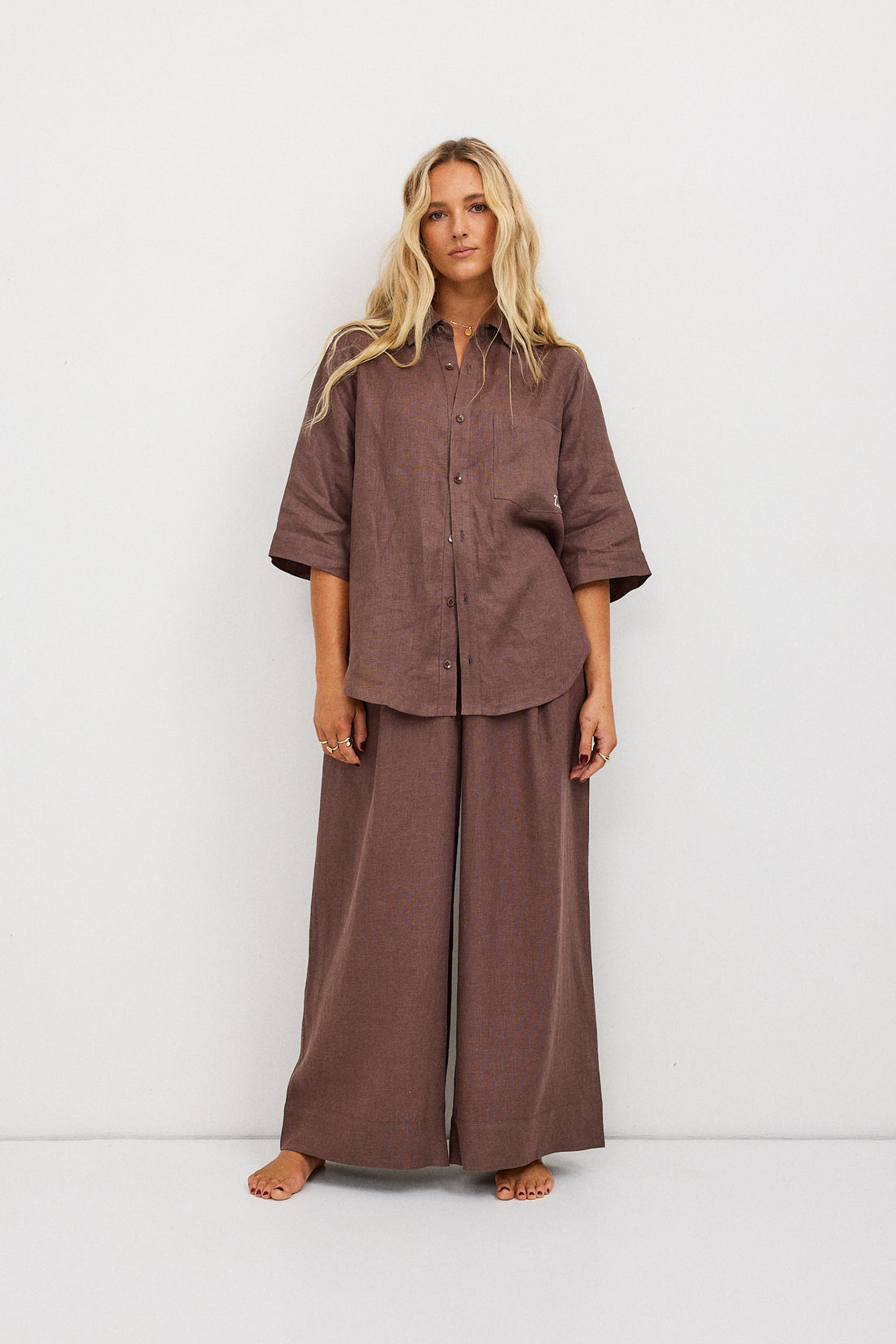 Rahni Linen Shirt - Brown