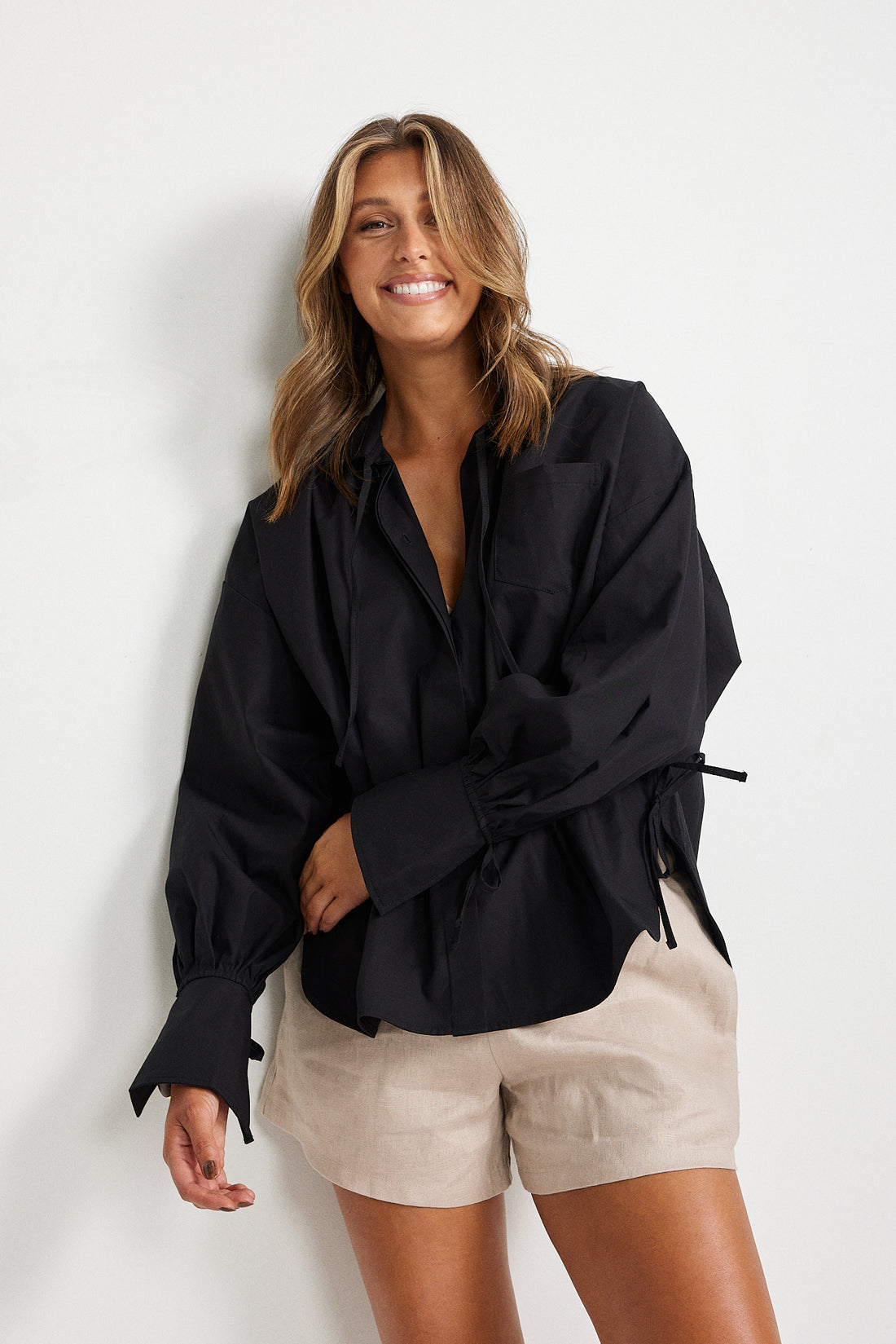 Ryan Relaxed Button Up Shirt - Black