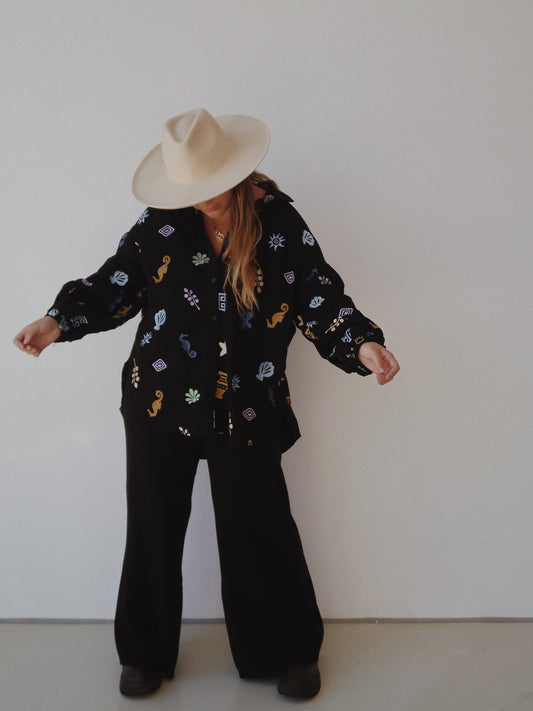 Luna Knit Pants - Black