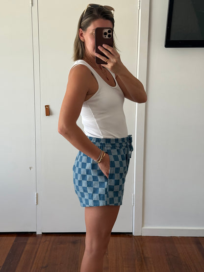 Rahni Shorts - Check Denim