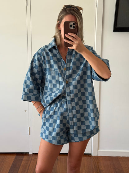 Rahni Shirt - Check Denim