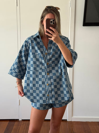 Rahni Shirt - Check Denim
