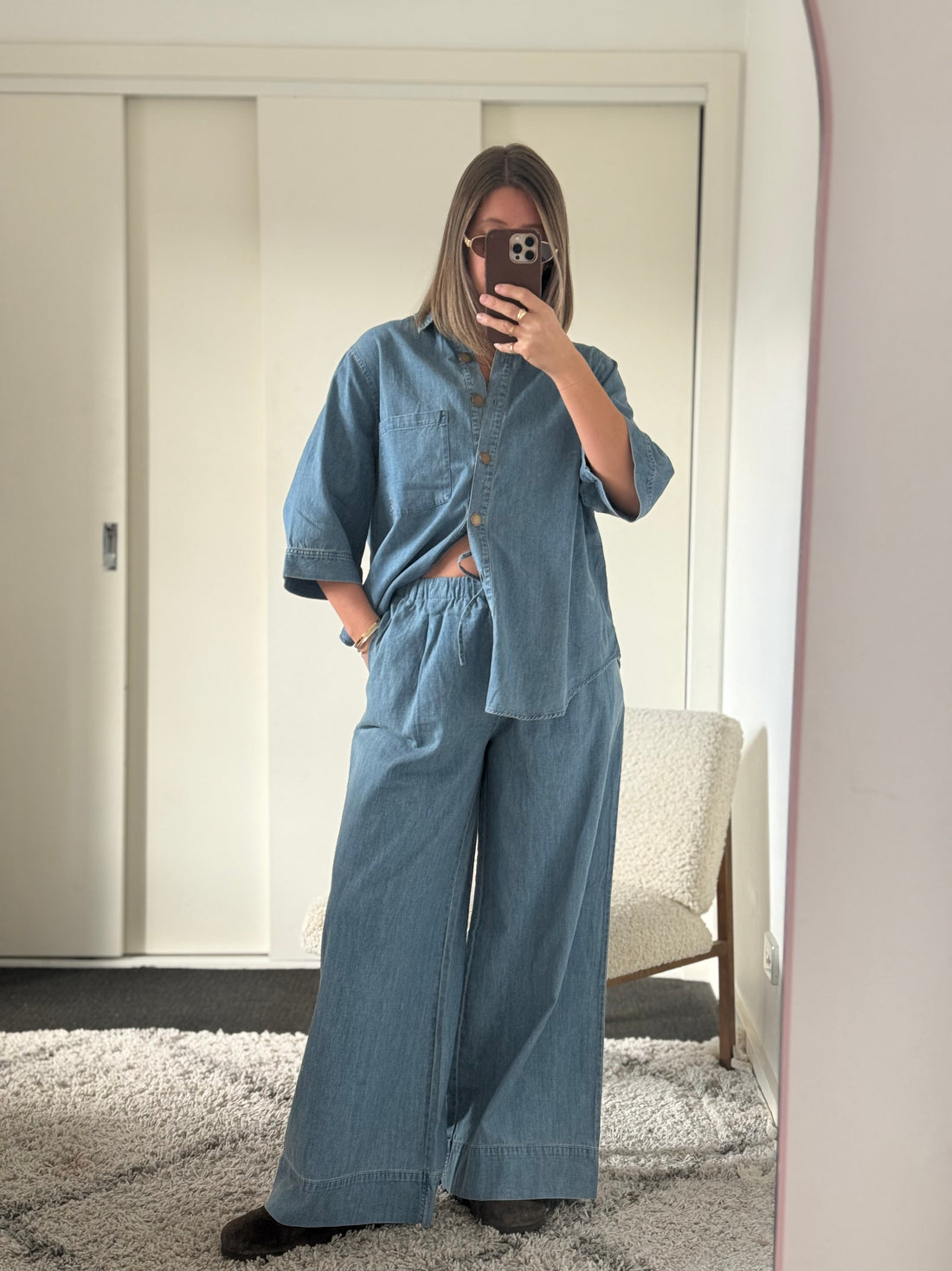 Rahni Cotton Pants - Soft Denim