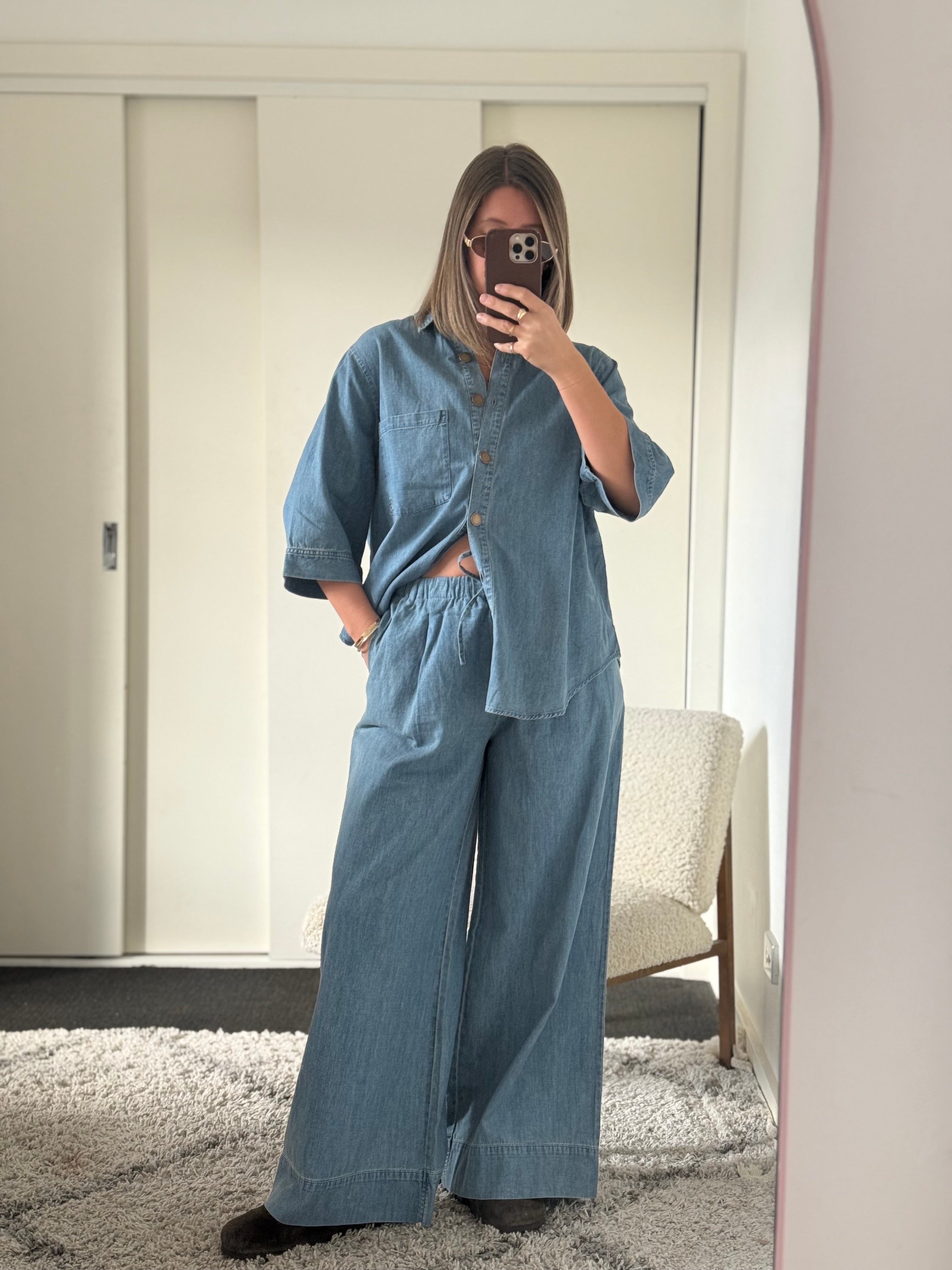 Rahni Cotton Pants - Soft Denim