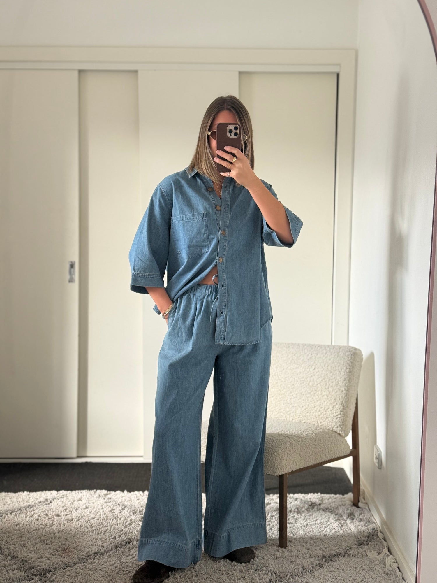 Rahni Cotton Pants - Soft Denim