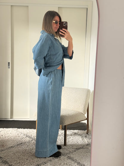 Rahni Cotton Pants - Soft Denim