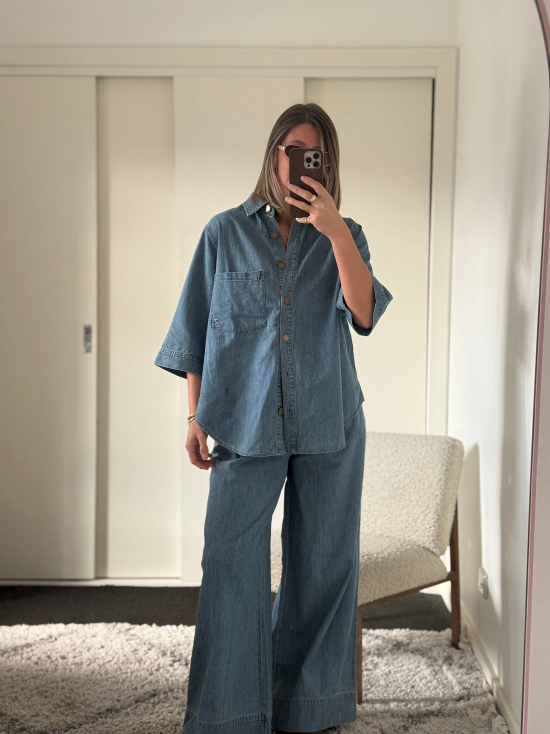 Rahni Cotton Pants - Soft Denim