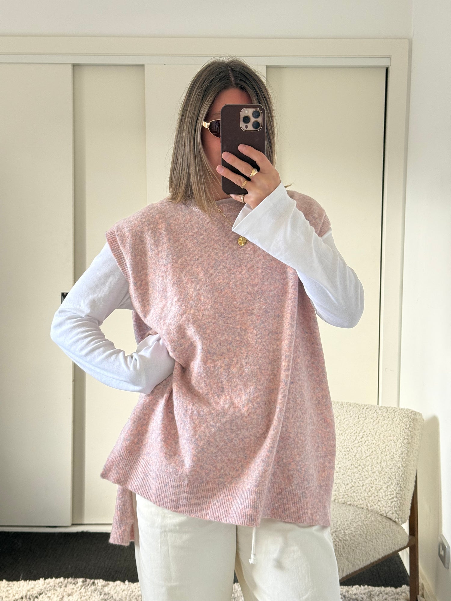 Harry Knit Vest - Pink Multi