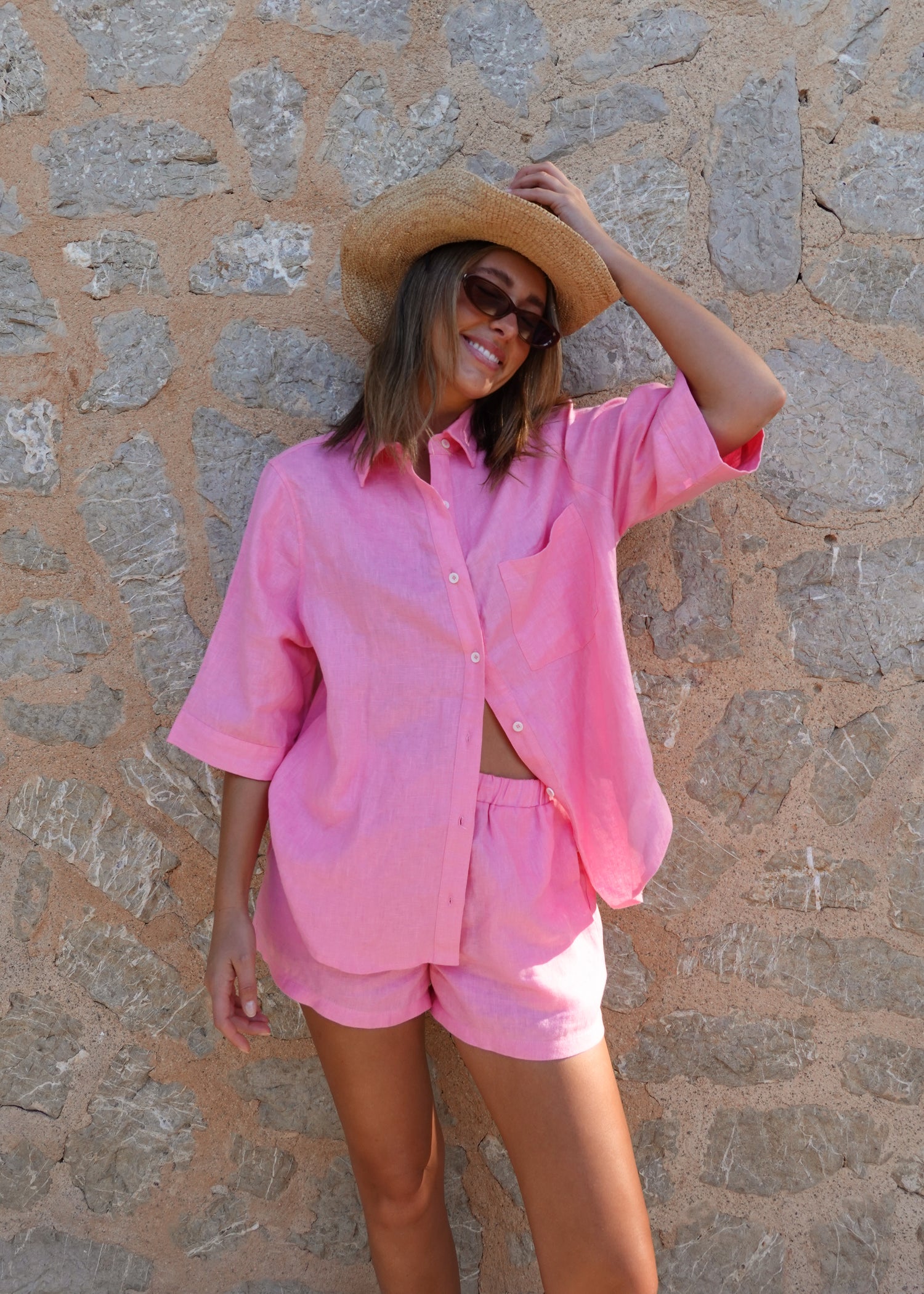 Rahni Linen Shirt - Pink