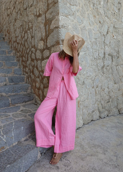 Rahni Linen Pants - Pink