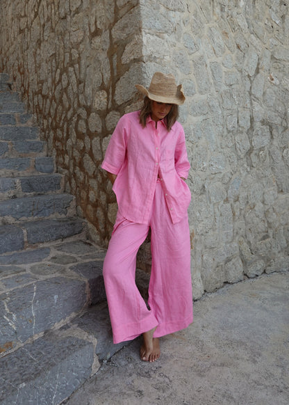 Rahni Linen Pants - Pink