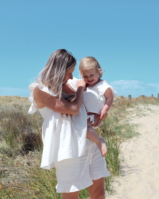 Mama Frill Shorts - White